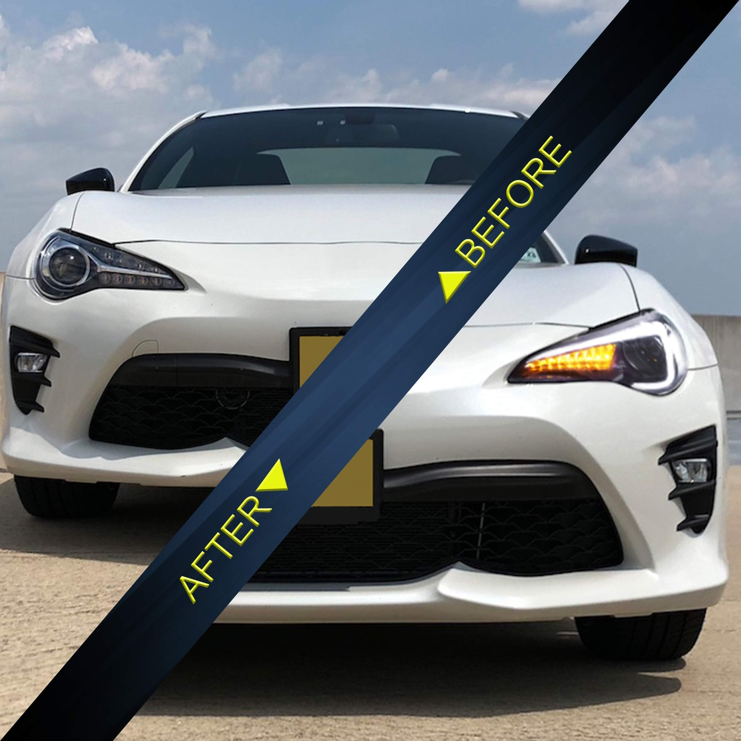 VLAND LED Tail Lights Compatible with Toyota 86 GT86 2012-2020/Subaru BRZ 2013-2020/Scion FR-S 2013-2020, Full LED Rear Light with Sequential Indicator, Red White Lens