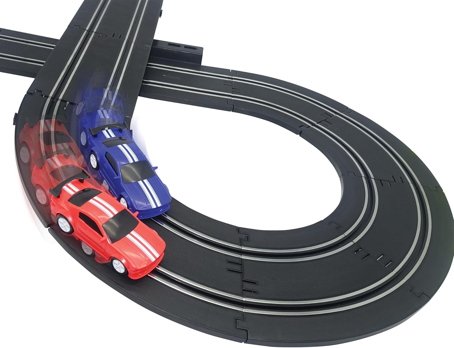 BANDAI Artin Speed Chase Slot Car Racing Set | 2.4m 2 Player Electric Race Car Track With 2 Muscle Cars And Speed Controls | Adults And Kids Electric Car Racing Toys Make Great Remote Control Gifts