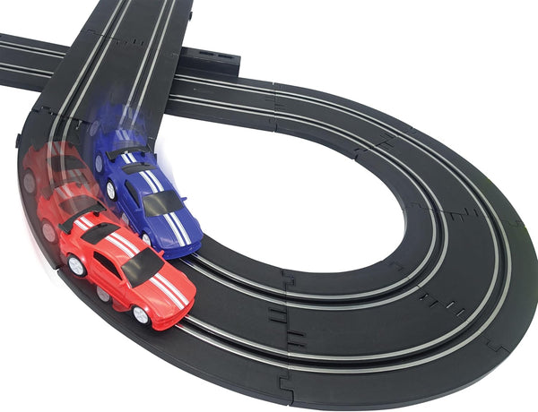 BANDAI Artin Speed Chase Slot Car Racing Set | 2.4m 2 Player Electric Race Car Track With 2 Muscle Cars And Speed Controls | Adults And Kids Electric Car Racing Toys Make Great Remote Control Gifts