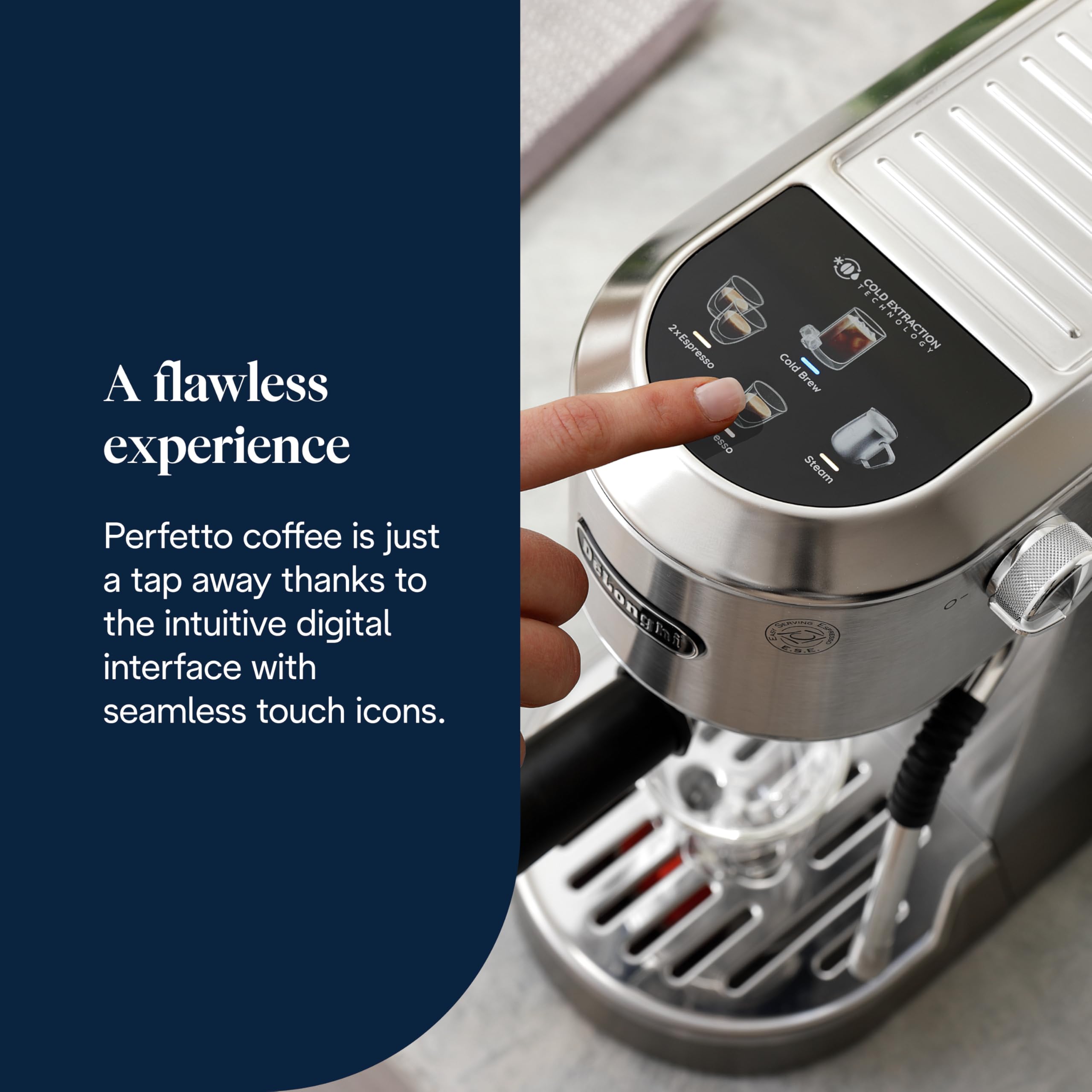 De'Longhi Dedica Style, Traditional Pump Espresso Machine, Coffee and Cappuccino Maker, EC685M, Silver