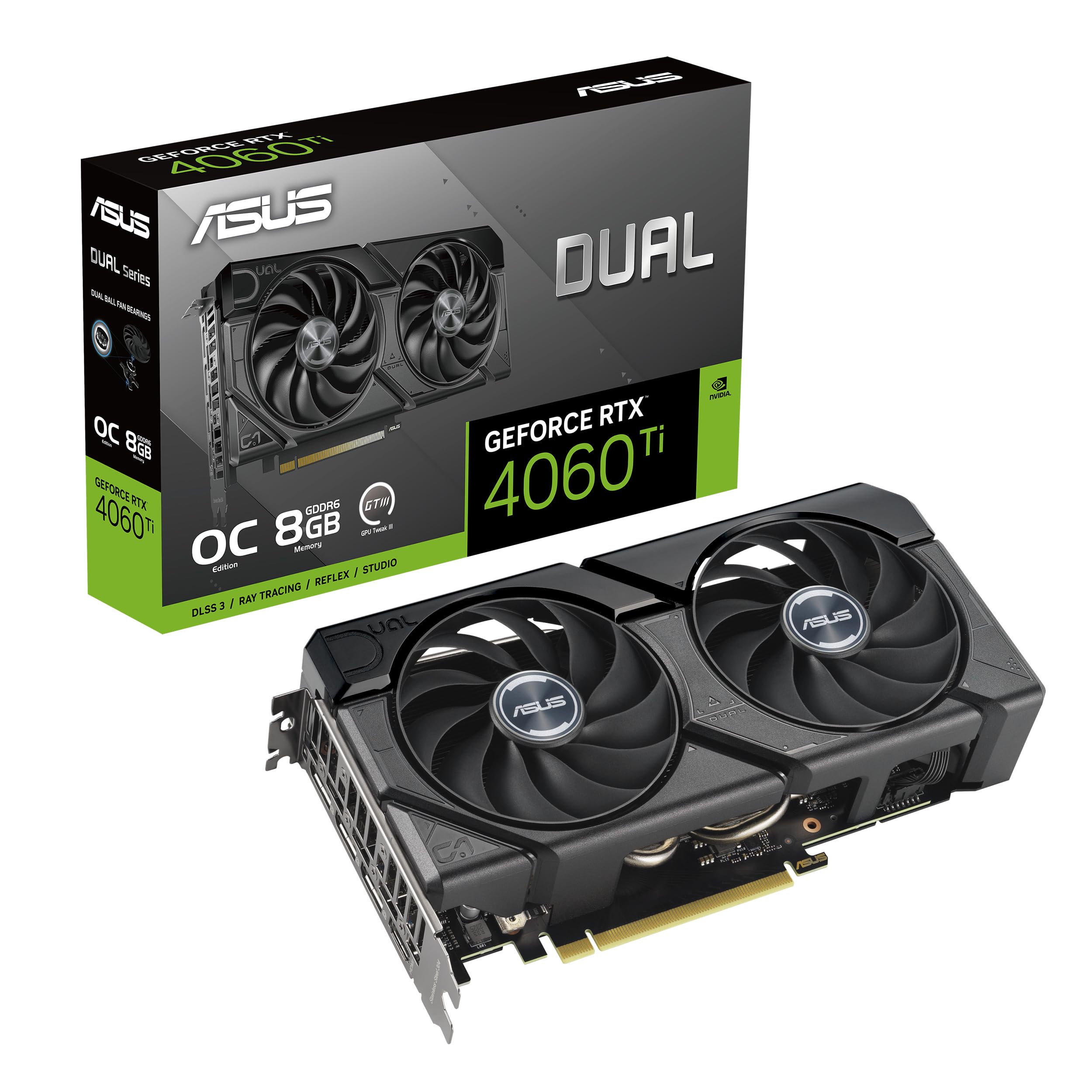 ASUS GeForce RTX 3050 6G DUAL OC Gaming Graphics Card - 1537MHz Boost Clock, GDDR6, PCIe Gen 4, DLSS 2, 3 x DP v1.4a, 1 x HDMI 2.1 (Supports 4K)