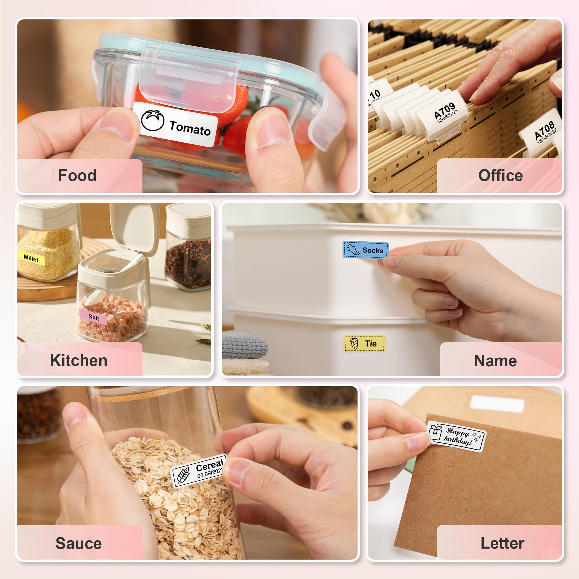 Nelko Label Maker Machine with Tape, P21 Portable Bluetooth Label Printer, Wireless Handheld Sticker Maker Mini Label Makers with Multiple Templates for Organizing Storage Barcode Office, White 1 pack