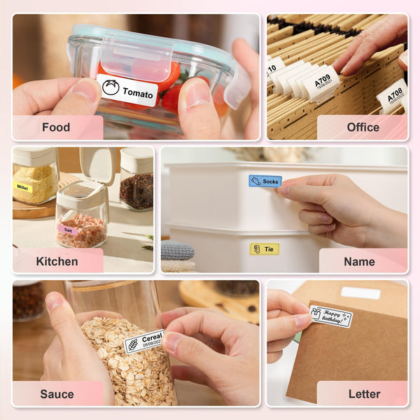 Nelko Label Maker Machine with Tape, P21 Portable Bluetooth Label Printer, Wireless Handheld Sticker Maker Mini Label Makers with Multiple Templates for Organizing Storage Barcode Office, White 1 pack