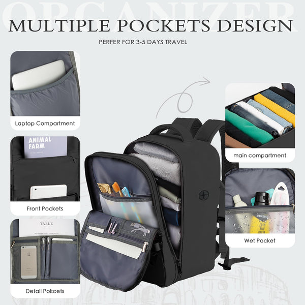 for Ryanair Cabin Bags 40x20x25 Underseat Cabin Bag Carry Ons Hand Luggage Bag Travel Backpack Cabin Size for Ryanair Backpack with Charging Hole