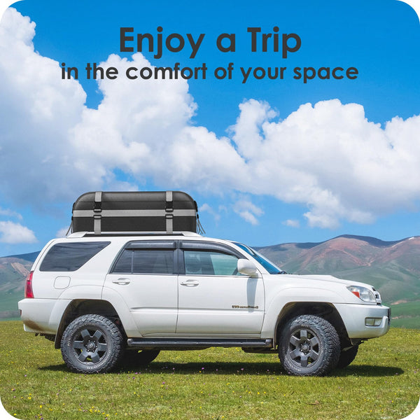 Rymopuey Roof Bag 15 Cubic/425 L, Waterproof Car Roof Bag No Rack Needed, Roof Box with Anti-Slip Mat and 6 Heavy-Duty Straps, Folding Soft Car Roof Box for Cars with/Without Rack (Blue 425 L)