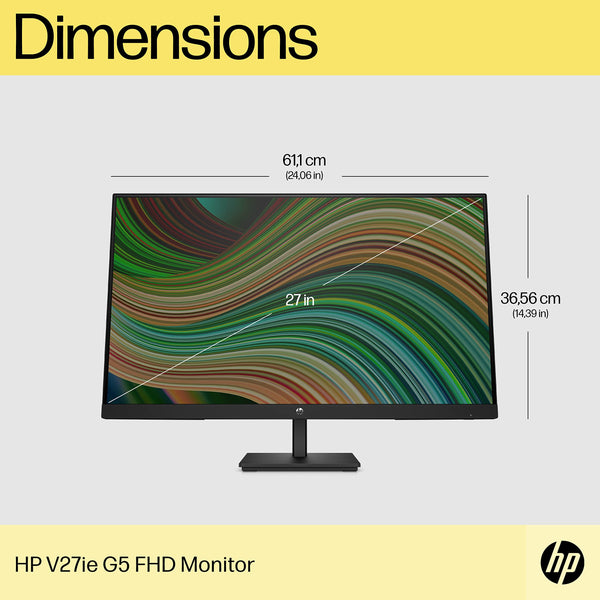 HP 24 Inch FHD Monitor | Full HD VA LCD Display | 75hz Refresh Rate | 250 Nits Brightness | 3000:1 Contrast Ratio | AMD FreeSync Technology | Adjustable Tilt | 1x HDMI 1.4, 1x VGA | Black | V24v G5