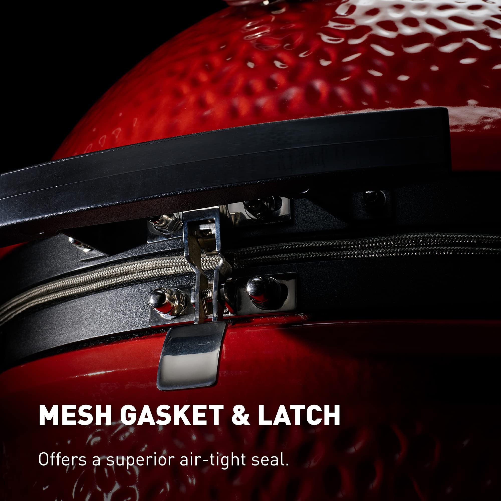 Kamado Joe KJ23RHC Classic II Smoker BBQ, Outdoor Charcoal Barbecue Grill In Red With Cast Iron Cart, Heat Deflectors And Ash Tool