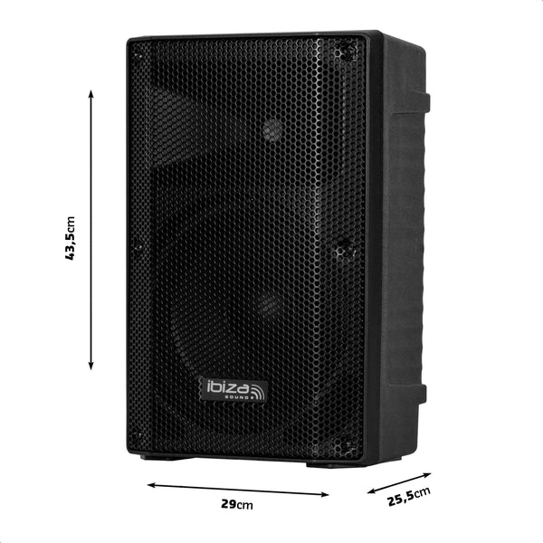 Ibiza - XTK8A-MKII- Active 8"/20cm SONO Speaker- 25mm Compression Tweeter- Bass Reflex System- USB, SD, Bluetooth- TWS- Handle and Wheels- NEW VERSION- Black- Parties, events,clubs,conferences,karaoke