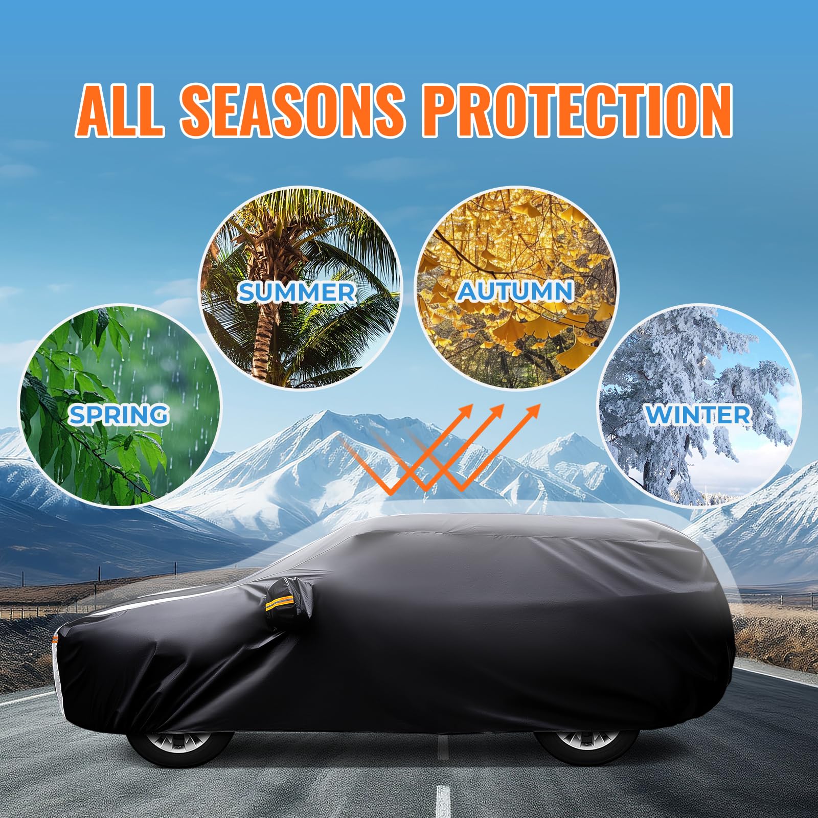 Car Cover Custom Fit for Mini Convertible F57(2016-2023), Car Covers for Outside Storage Waterproof Breathable, Full Cover Outdoor All Weather Protection Rain Sun Dust with Zip and Cotton(Black)