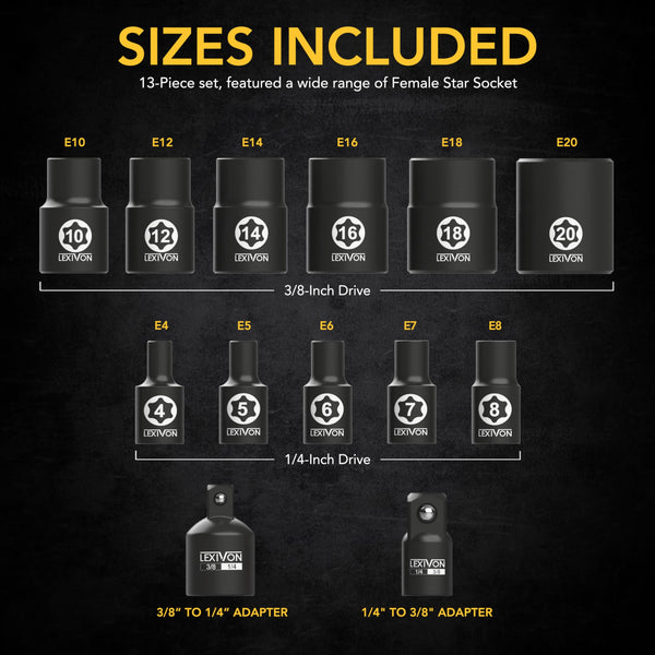 LEXIVON Master Wrench Key Set, 35-Piece Long Arm Ball End Hex Keys | 3-Pack Metric/SAE & Star, Industrial Grade S2 Alloy Steel (LX-131)