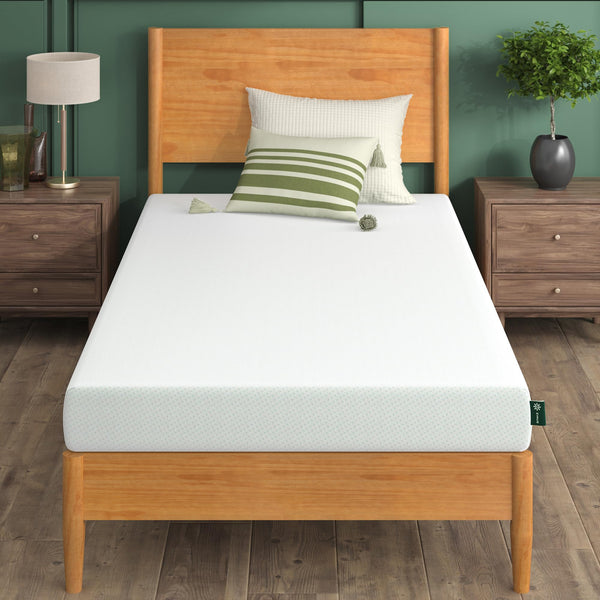 ZINUS Single Mattress - Memory Foam - 90x190cm/3x6ft - Height 13cm/5in - Medium Firmness - Orthopaedic Support with Comfort foam - Green tea Designed in UK standards