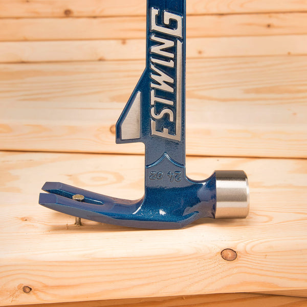 Estwing E6-24TM 24oz 16-inch Milled Face Hammertooth Hammer with Vinyl Shock Reduction Grip, Blue