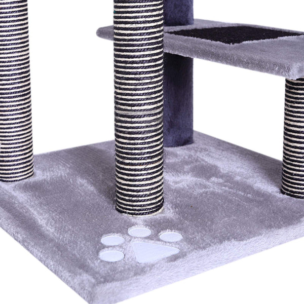 dibea Cat Scratcher Cat Tree Activity Centre Scratching Post 100 cm two coloured (grey/light-grey)