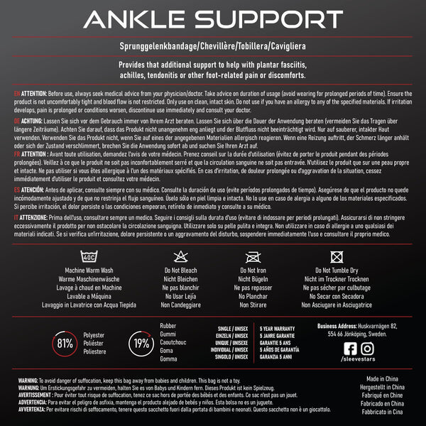 Sleeve Stars Ankle Brace for Sprained Ankle, Plantar Fasciitis Relief Ankle Support for Women & Men, Ankle Compression Sleeve w/Strap, Achilles Tendonitis Brace, Foot Brace Wrap (Single/Hot Pink)