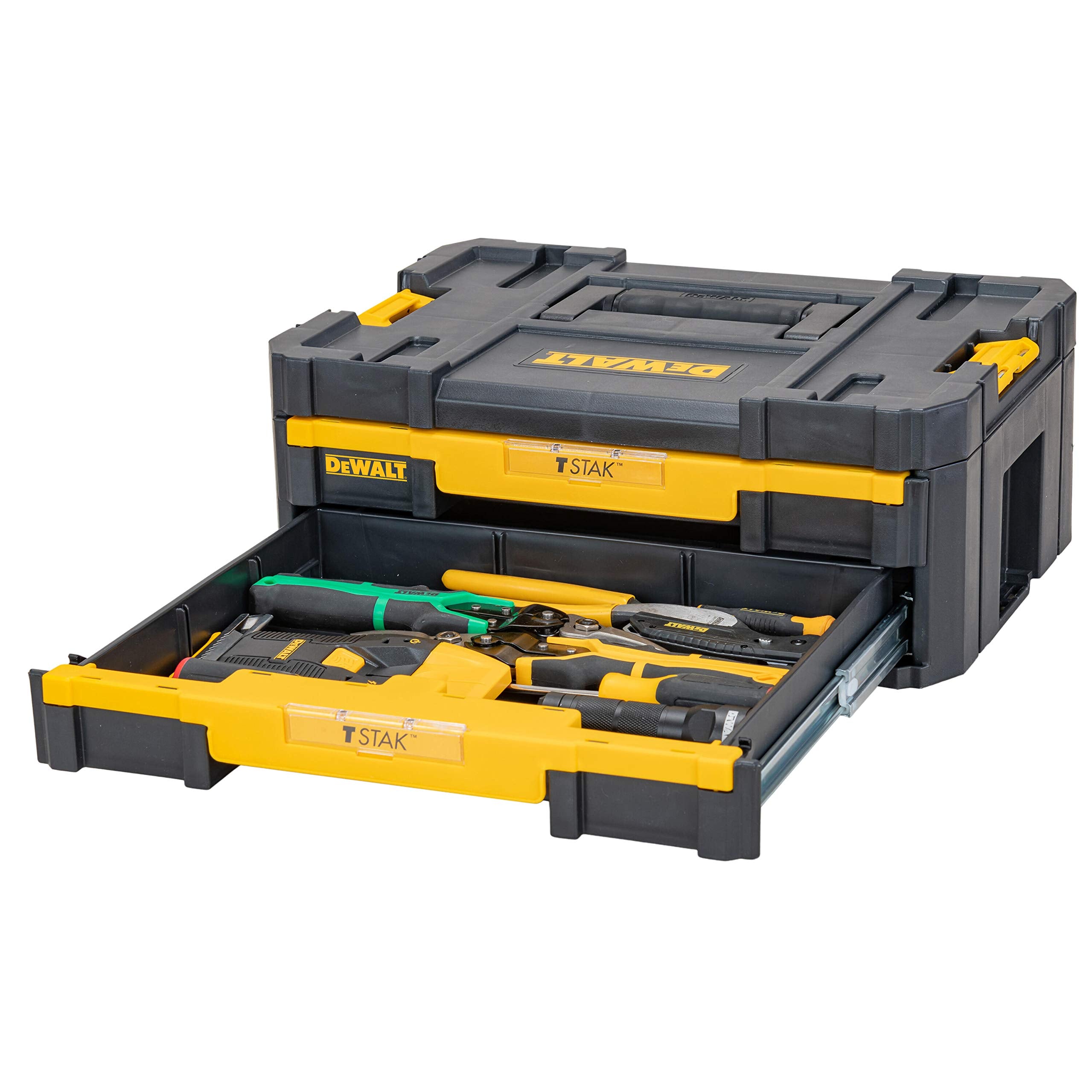 DeWalt DWST1-70706 T-Stak IV Tool Storage Box with 2-Shallow Drawers, Yellow/Black, 44 x 31.4 17.6 cm