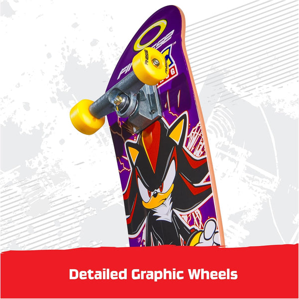 Tech Deck, Finesse X Sonic the Hedgehog Handboard; Authentic Mini Skateboards, Kids’ Toys for Boys and Girls, Ages 6 and up (Hands Use Only)