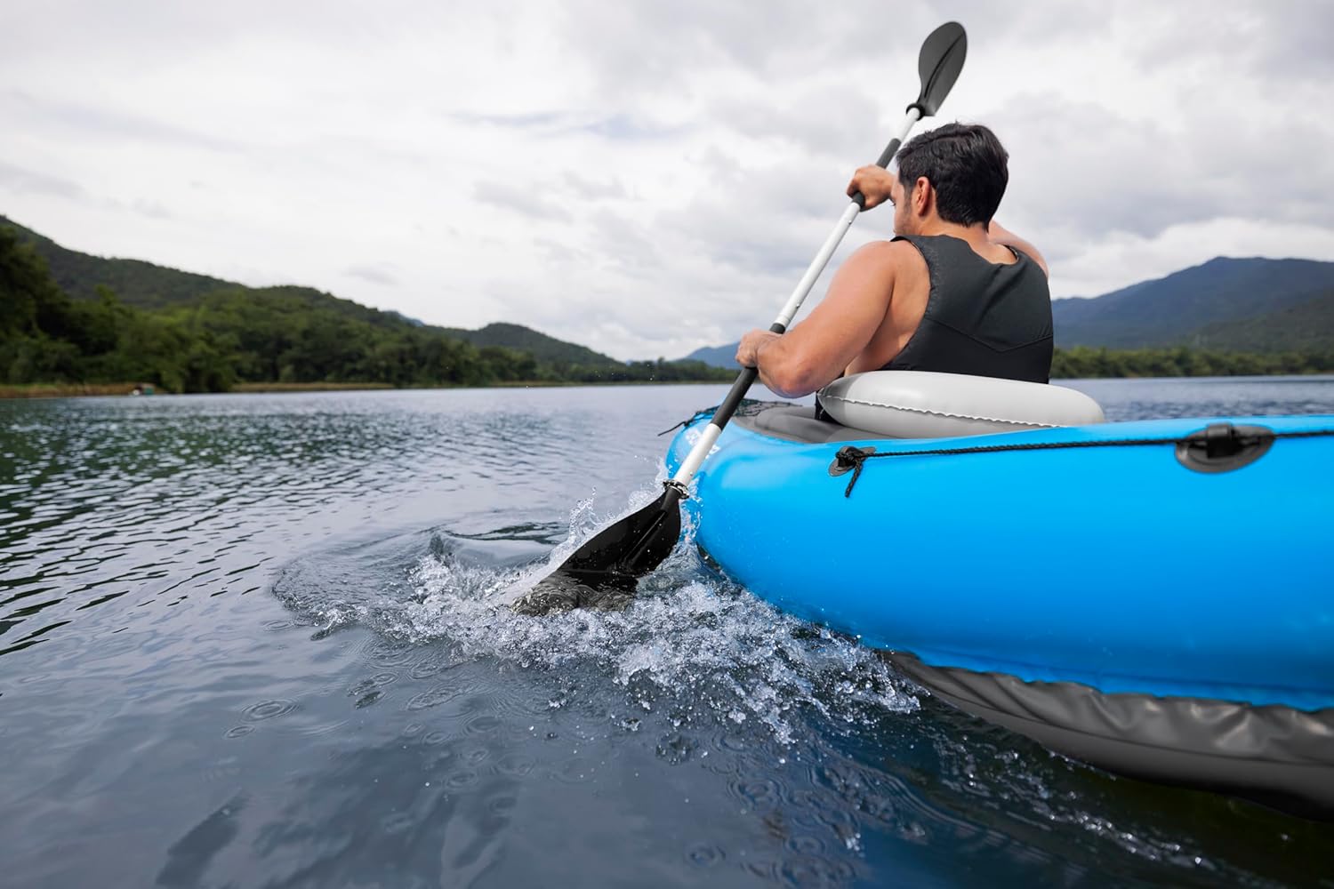 Bestway | Hydro-Force Cove Champion X1 Kayak| Inflatable Boat Set With Hand Pump, Paddles, Seats, Fins and Storage Bag | One Seater