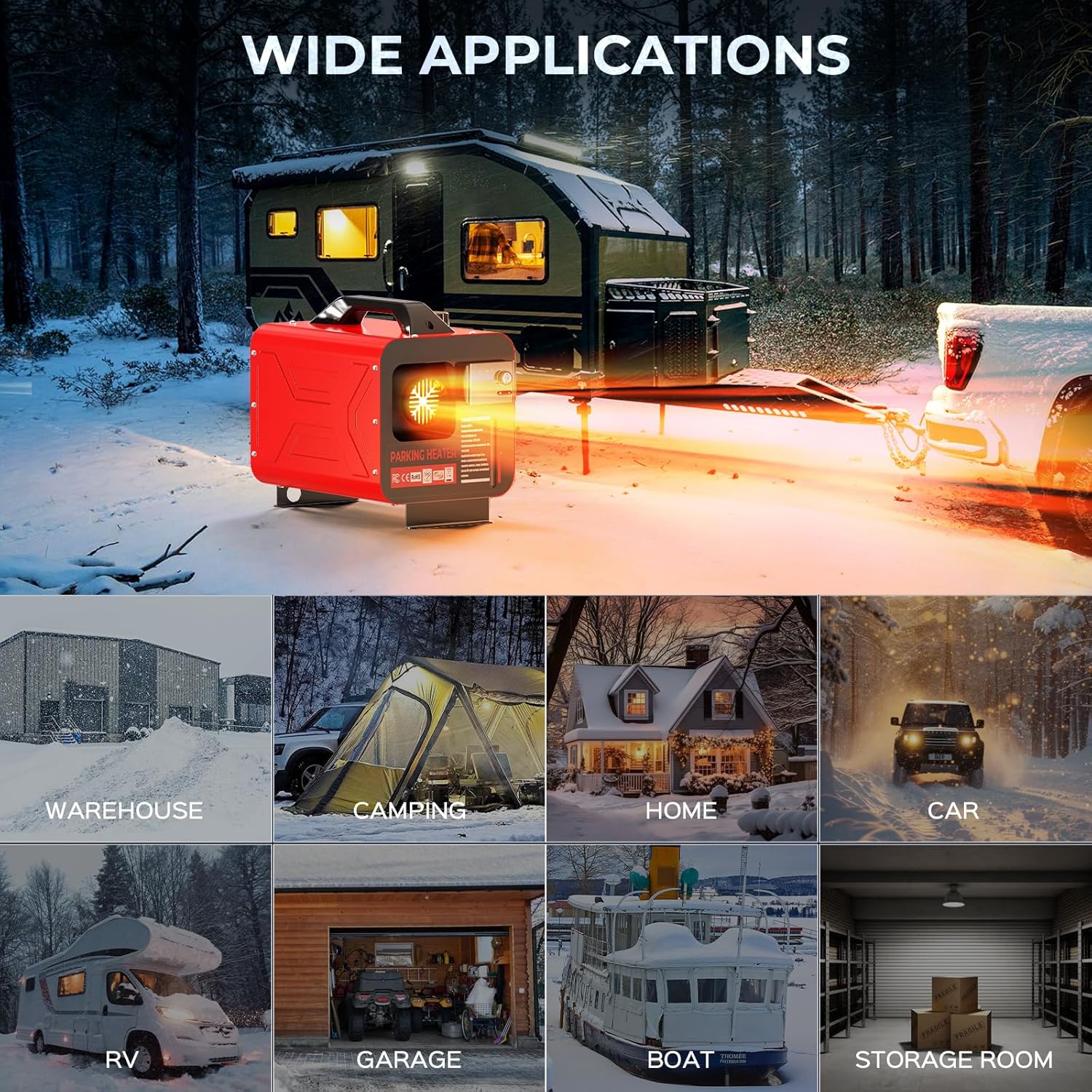 GEARLASSO Diesel Heater 8KW 12V/24V, All in One Air Parking Heater APP Control, Remote Control LCD Display, Fast Heating Low Noise for RV Boat Car Garage Home Tent Truck