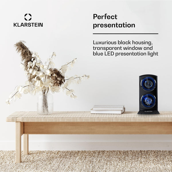 KLARSTEIN St. Gallen Premium - Automatic Watch Winder, Rotator, Holder, Case for 2 Watches, 4 Speeds, Right-Left Running