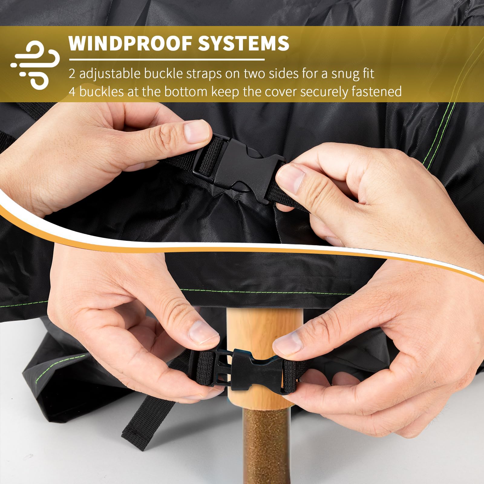 BEEWAY Garden Furniture Cover With Air Vent, Waterproof Patio Rattan Sofa Table Chair Set Cover - 420D Oxford Fabric, Windproof - Rectangular 242 x 182 x 100cm