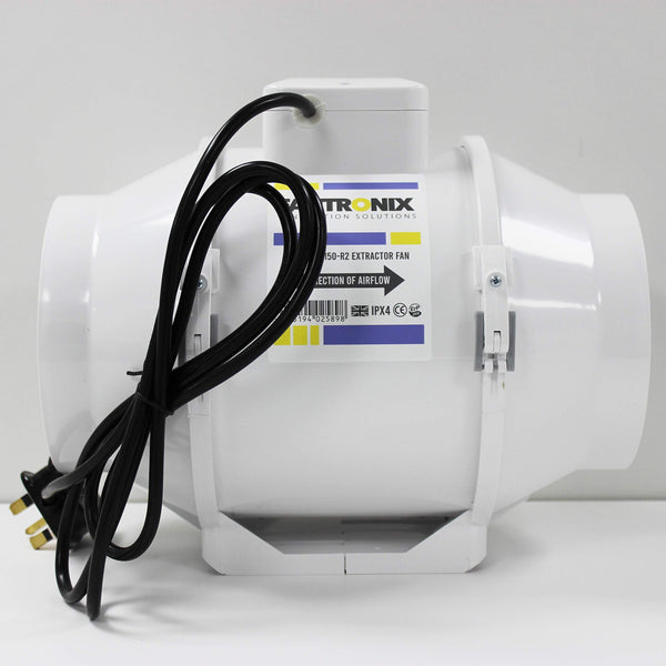 6 inch 150 mm Inline Fan Bathroom Powerful Intake for Grow Room Circulation Extractor Fan with UK plug