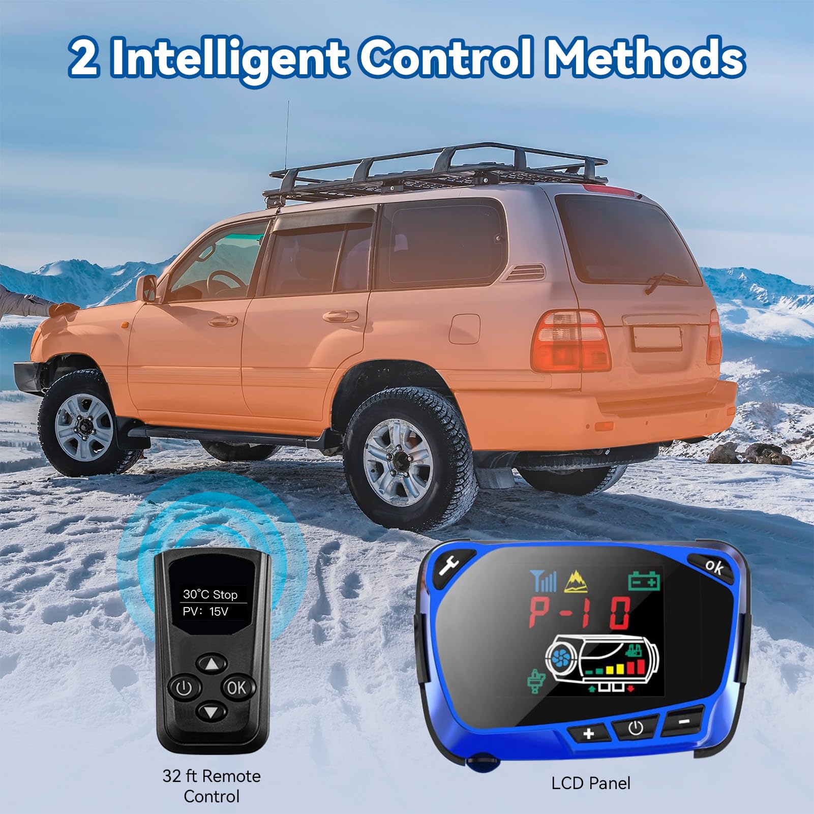 Redriver 8KW Diesel Heater 12V/24V Parking Fuel Heater, Night Air Heater with Premium Silencer, Upgrade Smart Remote Control For Truck, Boat, Car Trailer, Motorhomes, Campervans, Caravans