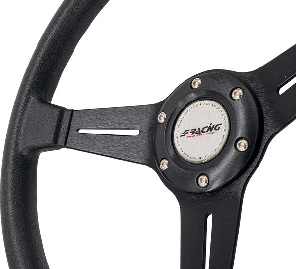 Simoni Racing SLAG Sport Steering Wheel with Three Spokes, Universal Black