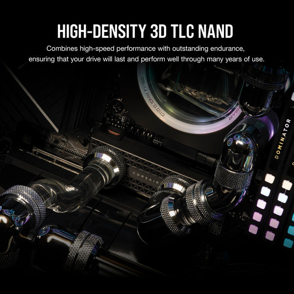 Corsair MP700 PRO 2TB M.2 PCIe Gen5 x4 NVMe 2.0 SSD – M.2 2280 – Up to 12,400MB/sec Sequential Read – High-Density TLC NAND – Black