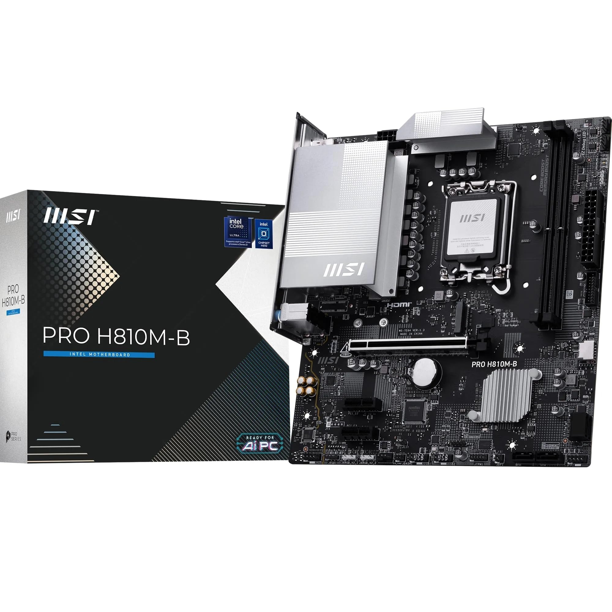 MSI PRO H610M-G DDR4 Motherboard, Micro-ATX - Supports Intel 12th Gen Core Processors, LGA 1700 - 2 x DIMMs (3200MHz), 1x PCIe 4.0 x16 slot, 1 x M.2 Gen3, USB 3.2 Gen1, 1G LAN, HDMI 2.1 & DP 1.4