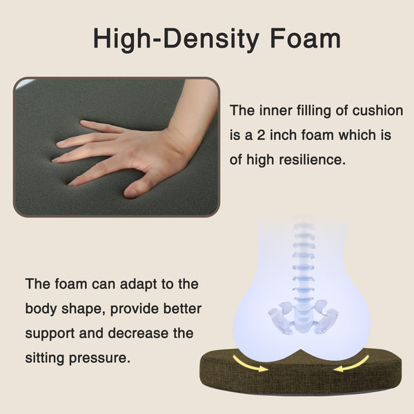 OVOV Chair Cushions for Dining Chairs Set of 4 Windsor Seat Cushion for Kitchen Room Chair Thick Textured Chair Pads with Ties and Non-Slip