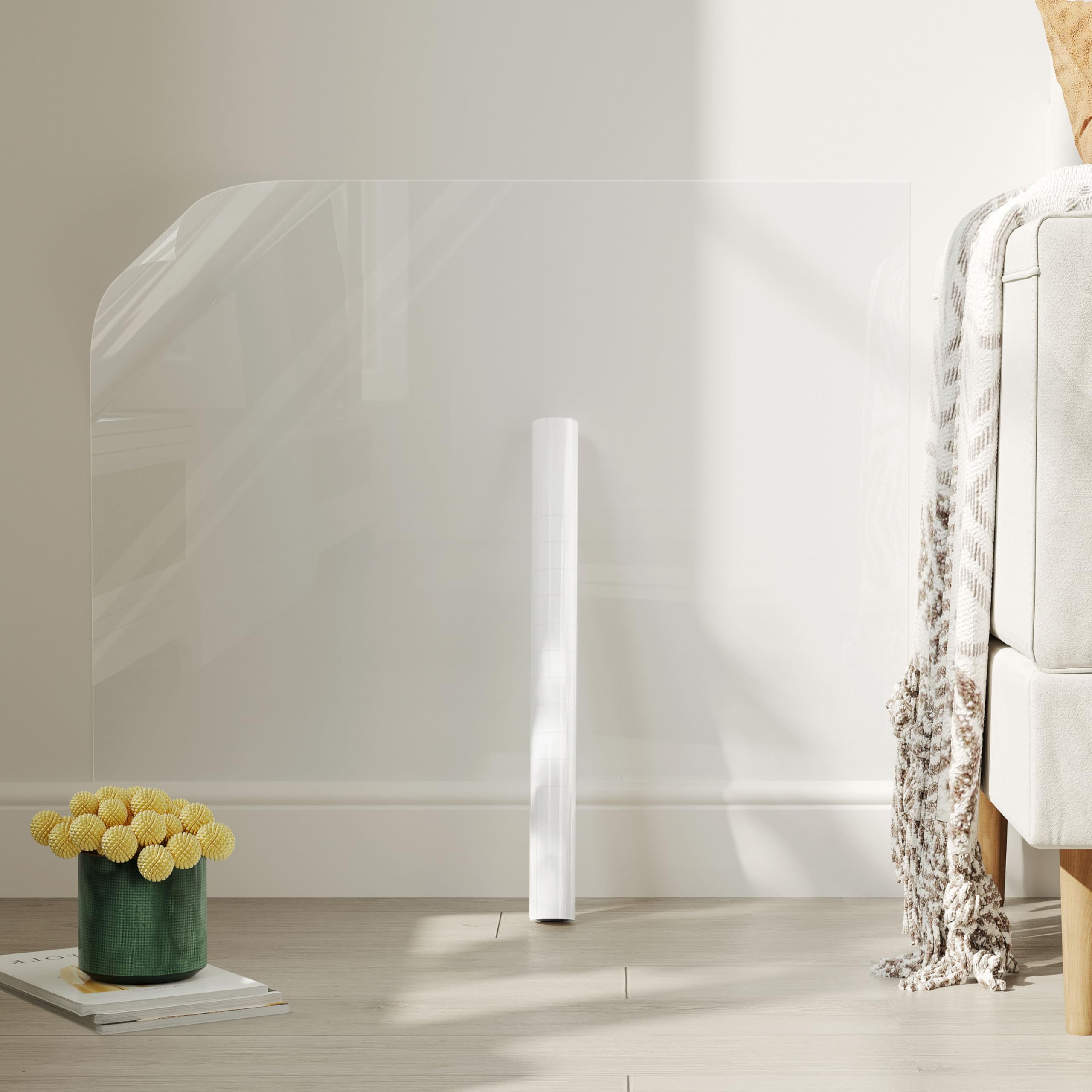 Hode Clear Sticky Back Plastic Roll, Book Cover Film for School Kitchen Wall Furniture, Transparent Self Adhesive Vinyl Film, Waterproof Protector