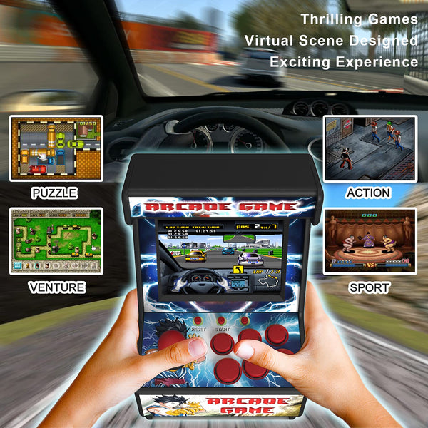 Mini Arcade Machine, 156 Built-In 16-Bit Games, 2.8” Full Colour Screen, 8-Way Joystick, Handheld Retro Games Console – Gaming by Golden Security!