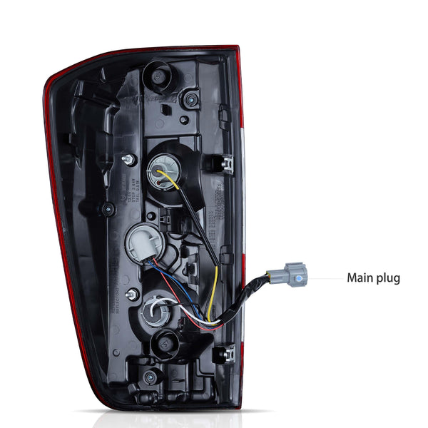 VLAND LED Tail Lights Compatible with 2014-2023 Nissan Navara/Frontier D23, Rear Lights with DRL and Turn Signal, Red