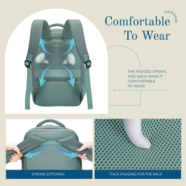 Cabin Bag 45x36x20 for New Easyjet, Underseat Cabin Luggage Bags Carry on Travel Backpack Cabin Size for Airplanes, 30L Hand Luggage Suitcase Water Resistant Laptop Backpacks Black