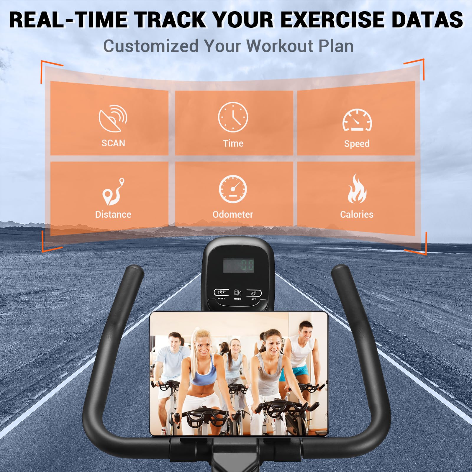 Wenoker Exercise Bike Indoor Cycling, Spin Bike Exercise Equipment for Home Gym Use with LCD Display & Tablet Holder Fitness Workout Cardio Training Machine