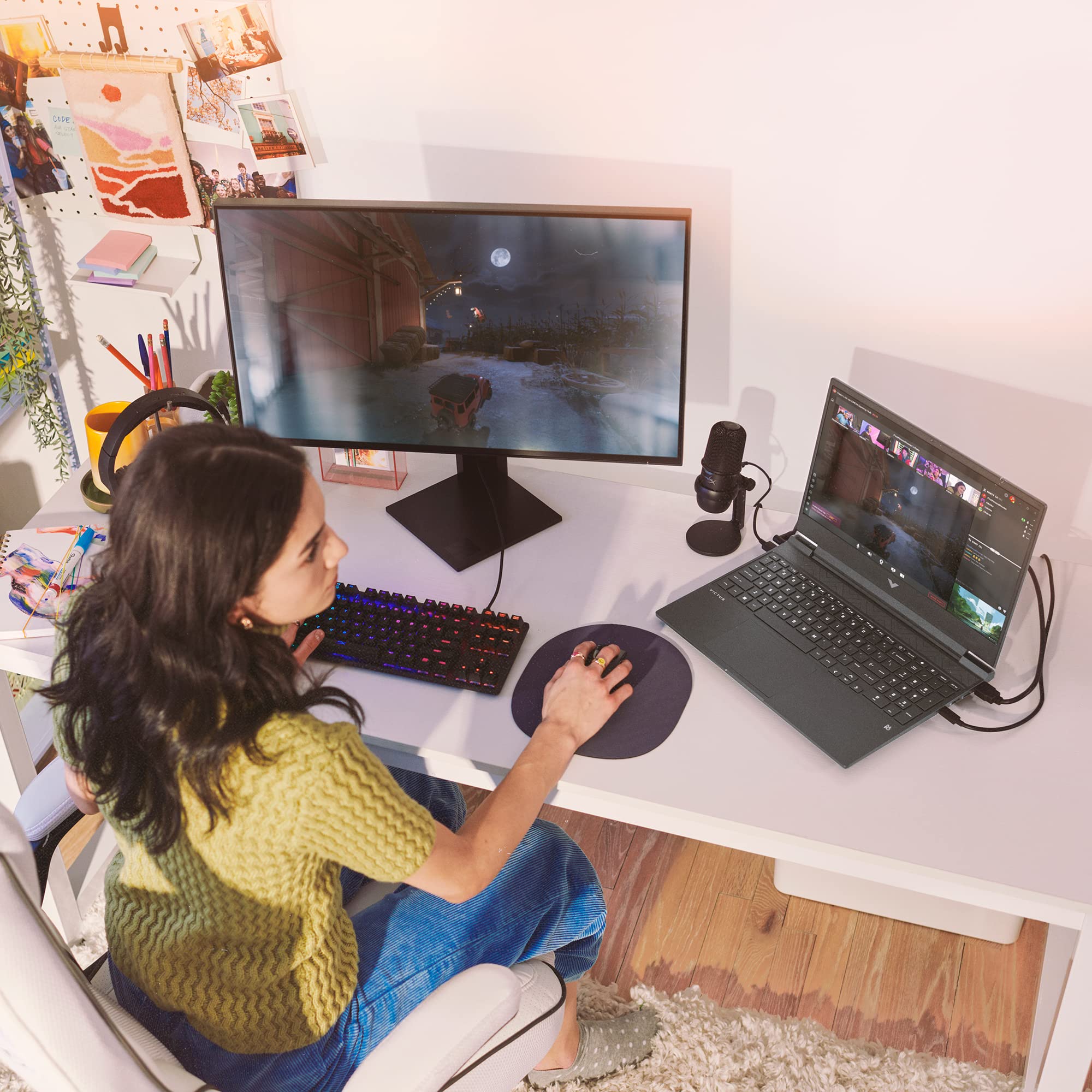 HP Victus 15.6" Gaming Laptop, AMD Ryzen 5-8645HS, 8 GB RAM, 512 GB SSD, NVIDIA GeForce RTX 2050 Graphics, FHD IPS Display, Up to 6 hrs 15 battery, Win 11, Mica Silver, 15-fb2002sa