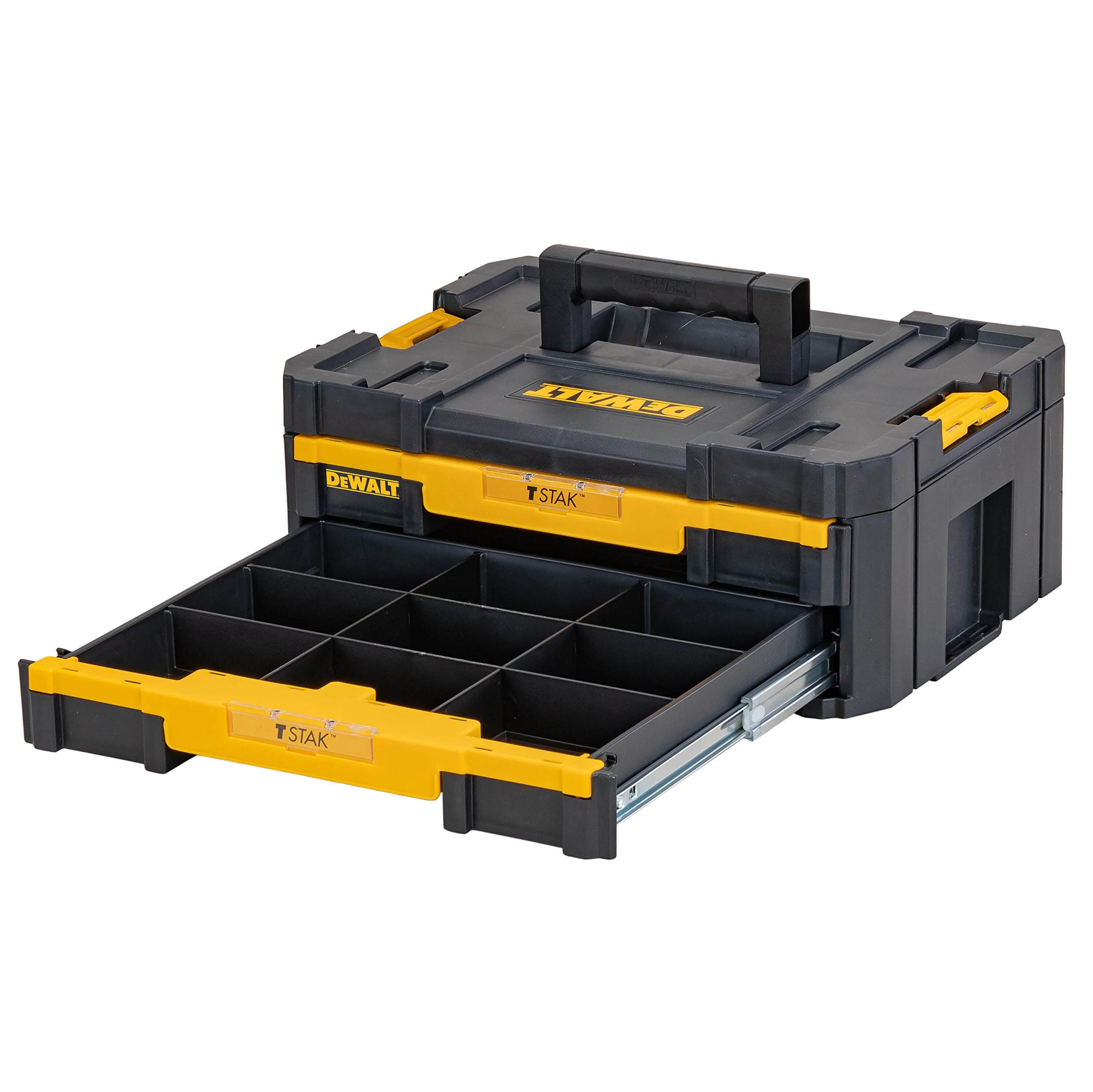 DeWalt DWST1-70706 T-Stak IV Tool Storage Box with 2-Shallow Drawers, Yellow/Black, 44 x 31.4 17.6 cm