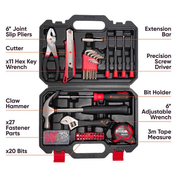Tool Kit | Staunch 200 Piece Home and Office Tool Set | Complete Starter Tool Kit Set & Organiser Tool Box with Tools Included | General Household Tool Kits for Home with DIY Tools in Tool Case