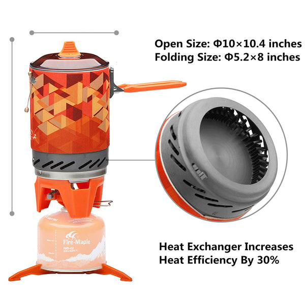 Fire-maple FMS-X2 Personal Cooking System Outdoor Hiking Camping Equipment Oven with Piezo Ignition POT Support & Stand for Outdoor Acitivities- Portable Propane Gas Stove Burner