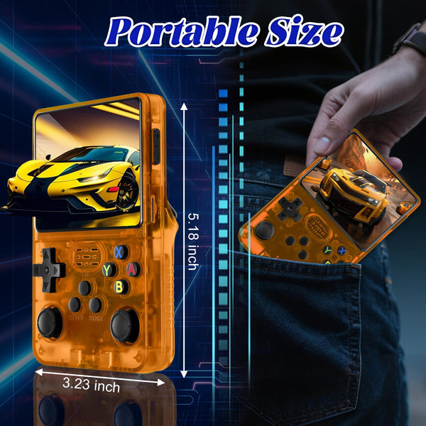 Blidinner R36S Retro Handheld Games Console -With Open Source Linux System,3000mAh Battery,3.5 Inch HD Screen,64G TF Card,20,000+ Classic Games,Portable Mini Game Console for Teens and Adults-Black