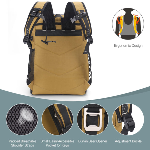 Vogshow Cooler Bag Picnic Backpack 30L Large Capacity Waterproof Cool Bag Rucksack Leakproof Insulated Backpack Cooler for Camping, Party, BBQ, Family