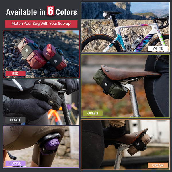 Lumiere & Co. Falcon Magnetic Bike Saddle Bag – 0.69L | 6" x 3.5" x 2" | Sleek Minimalist Brick Design, Fast Magnetic Buckle Attachment | Road Cycling–Specific Bike Seat Bag (Black, Large)