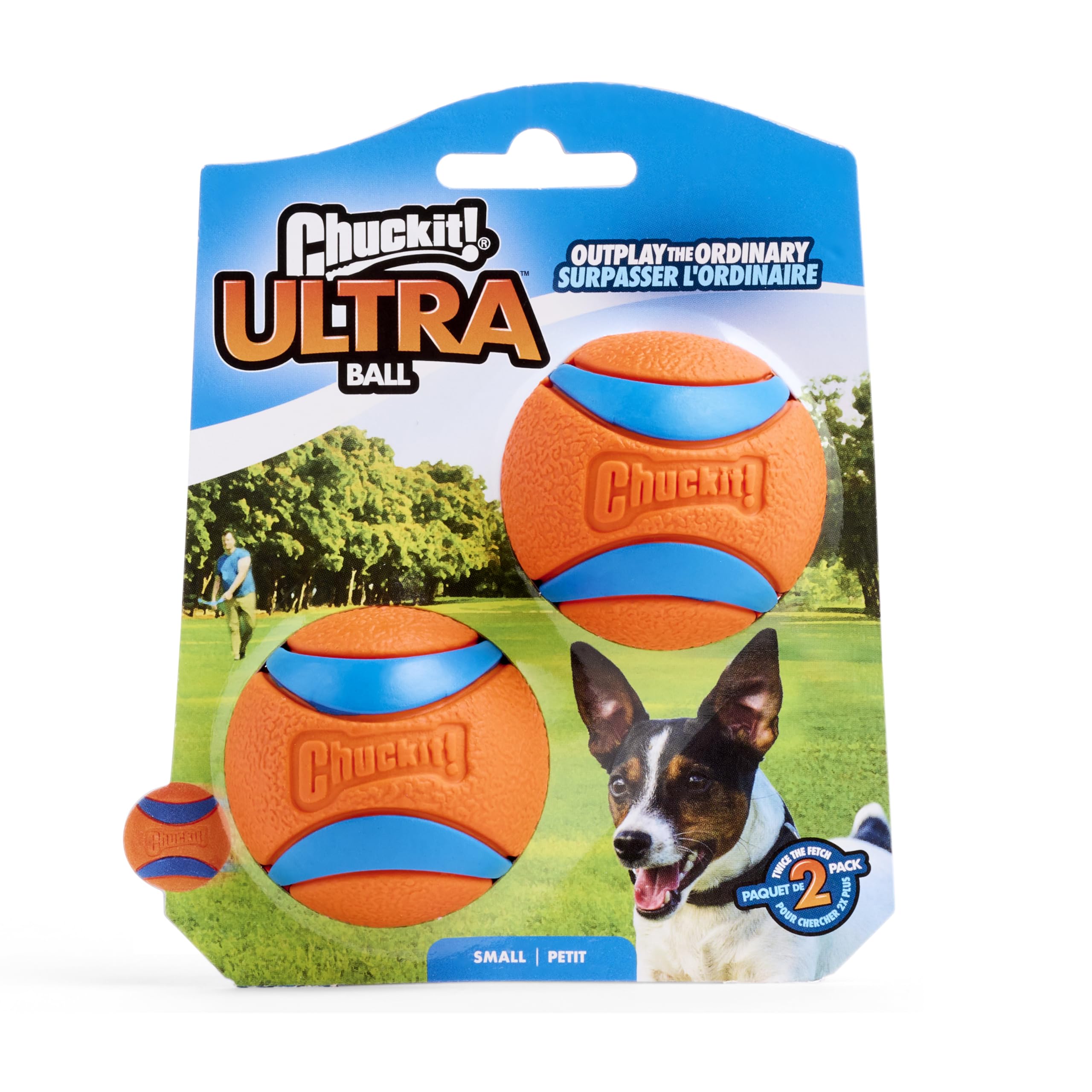 ChuckIt! Ultra Ball Dog Toy, Durable High Bounce Floating Rubber Dog Ball, Launcher Compatible Toy For Dogs, 2 Pack, Medium