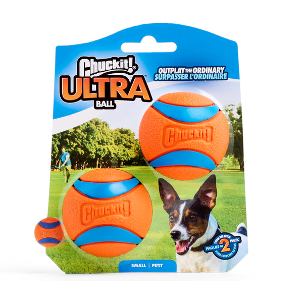 ChuckIt! Ultra Ball Dog Toy, Durable High Bounce Floating Rubber Dog Ball, Launcher Compatible Toy For Dogs, 2 Pack, Medium
