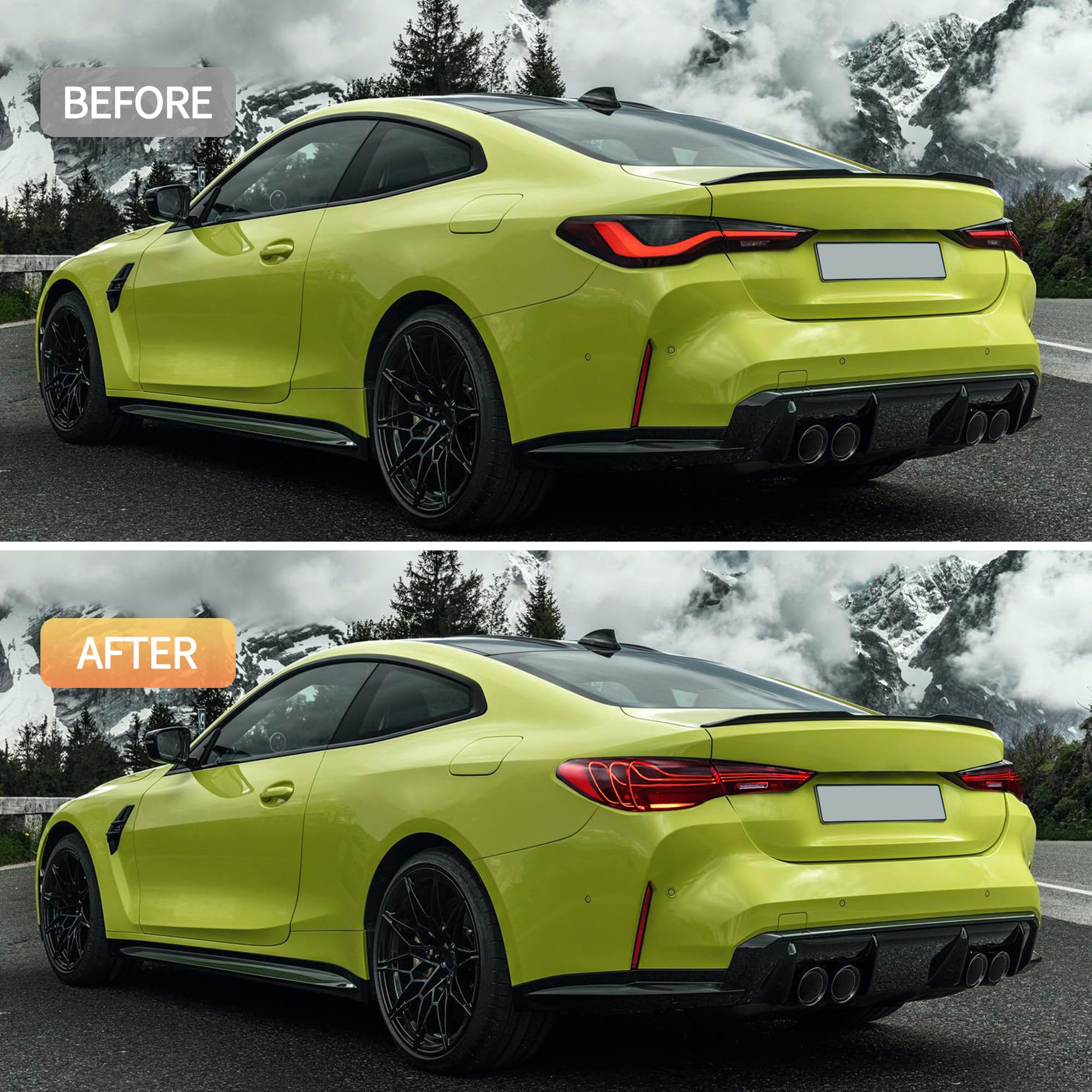 VLAND OLED Rear Lights Compatible With 4 Series G22/G23/G26, M4 G82 G83 2021-2023, Tail Lights Assembly w/Startup dynamic display - Smoked