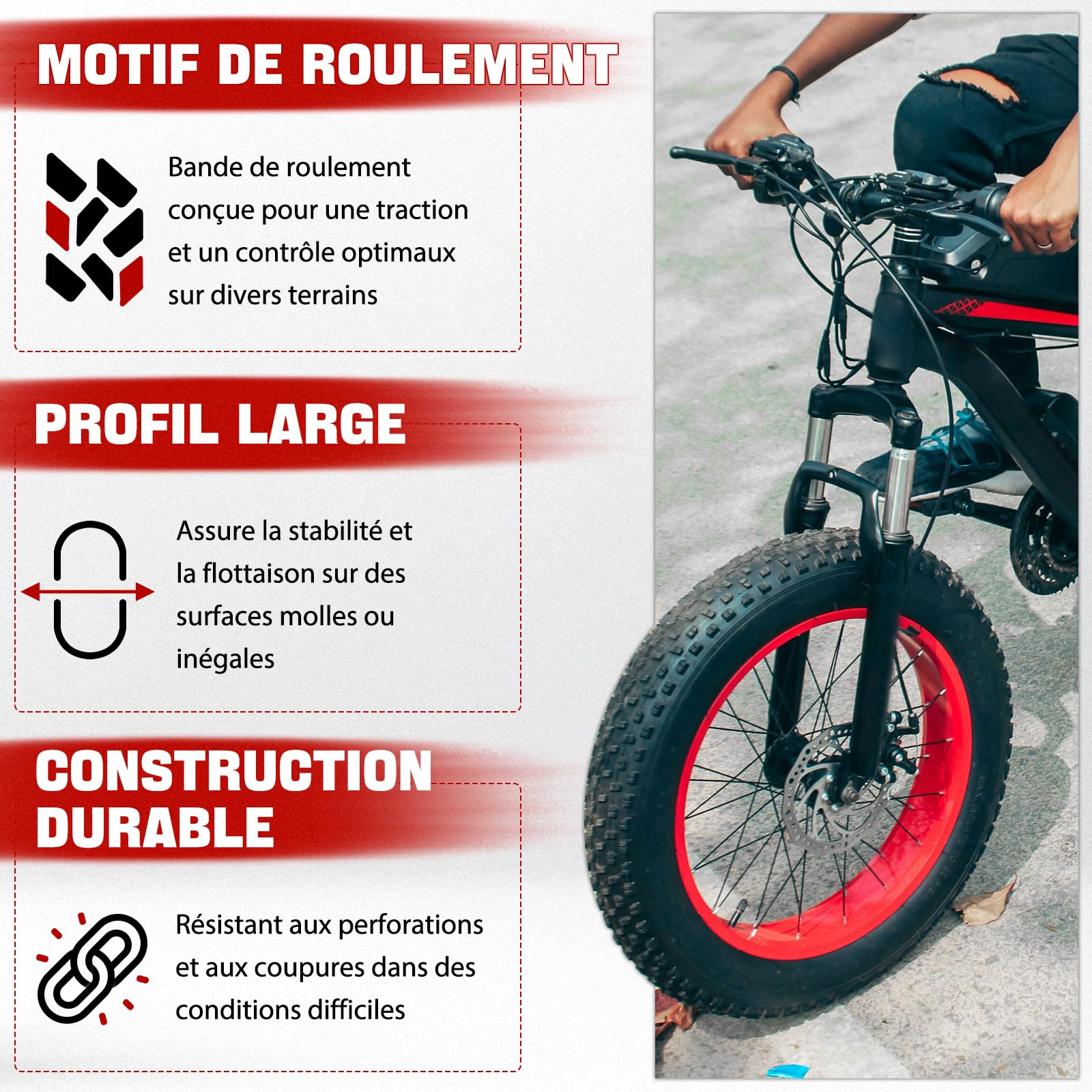 1PZ F3T-2X4 Fat Bike Tyre 20 x 4.0 for 20Inch Electric Mountain Bike Snow Bike Beach Bike 20x4.10 20x4.20 20x4.25 20x4.35 20x4.40 20x4.50