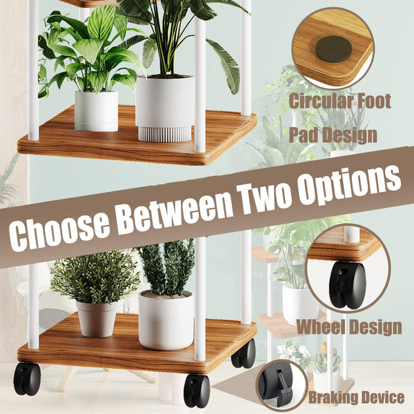 5 Tier Wooden Flower Shelf, Plant Shelf with Optional Wheels, Multi Tier Flower Stand, Plant Stand, Flower Bench, Flower Stairs, Plant Stairs,