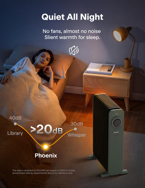 PELONIS Electric Radiator with Adjustable Thermostat and 3 Heat Settings, Oil Filled Heater with Overheat Protection (2500W, Knob Control)