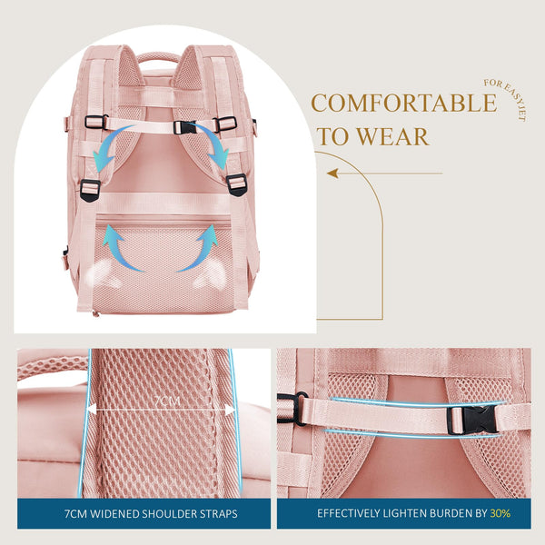 Cabin Bag 45x36x20 for New Easyjet, Underseat Cabin Luggage Bags Carry on Travel Backpack Cabin Size for Airplanes, 30L Hand Luggage Suitcase Water Resistant Laptop Backpacks Black