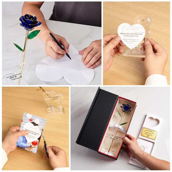 Ariceleo Gold Dipped Infinity Rose Last Forever Flower Decor, Birthday Gift for Women in Her Birthday Valentines Day Mothers Day, Resin Preserved Rose